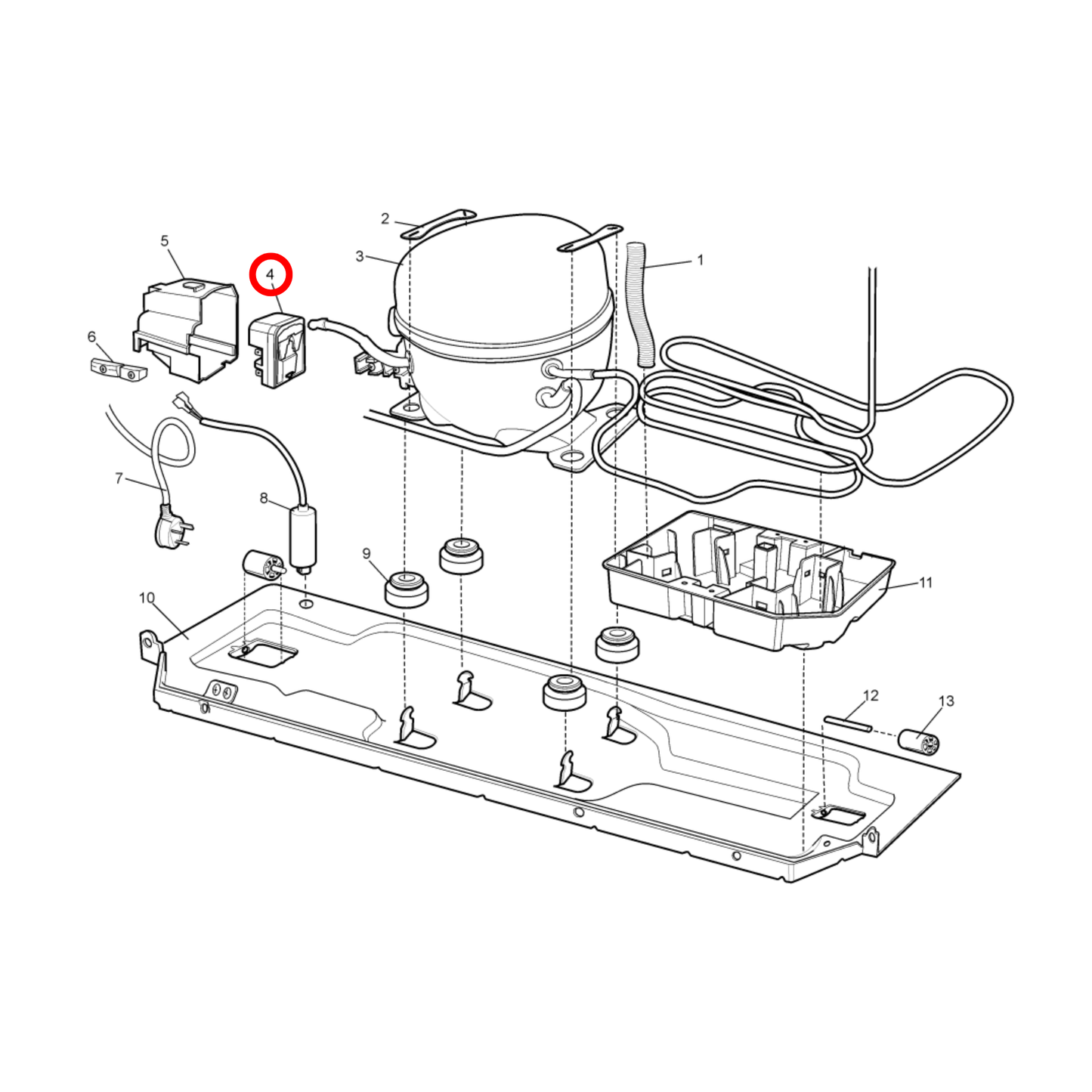 2425118243 Kelvinator, Westinghouse Fridge Compressor PTC Start Relay TH1116Y - 242511824