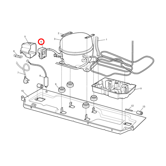 2425118243 Kelvinator, Westinghouse Fridge Compressor PTC Start Relay TH1116Y - 242511824