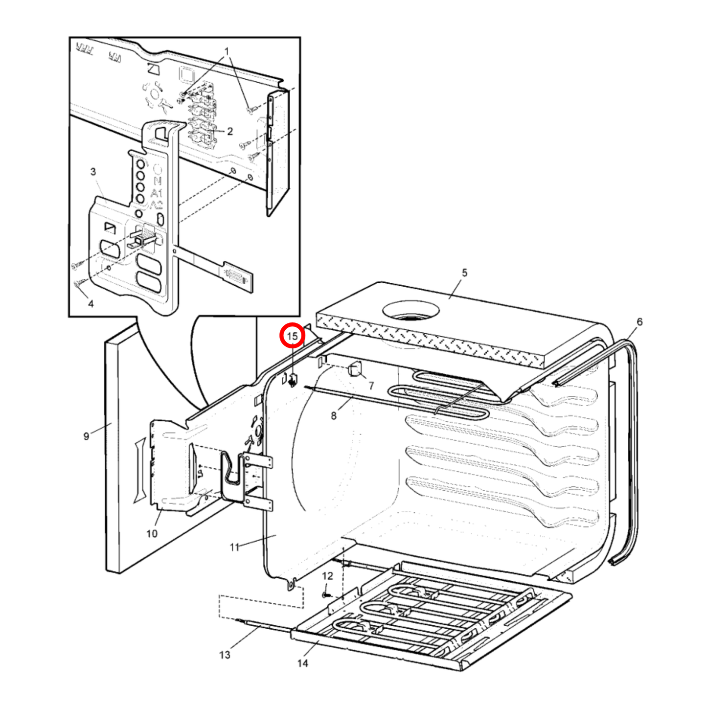 85801250083457 Chef, Electrolux Oven Split Element Clip - 0125008345, 4055548723
