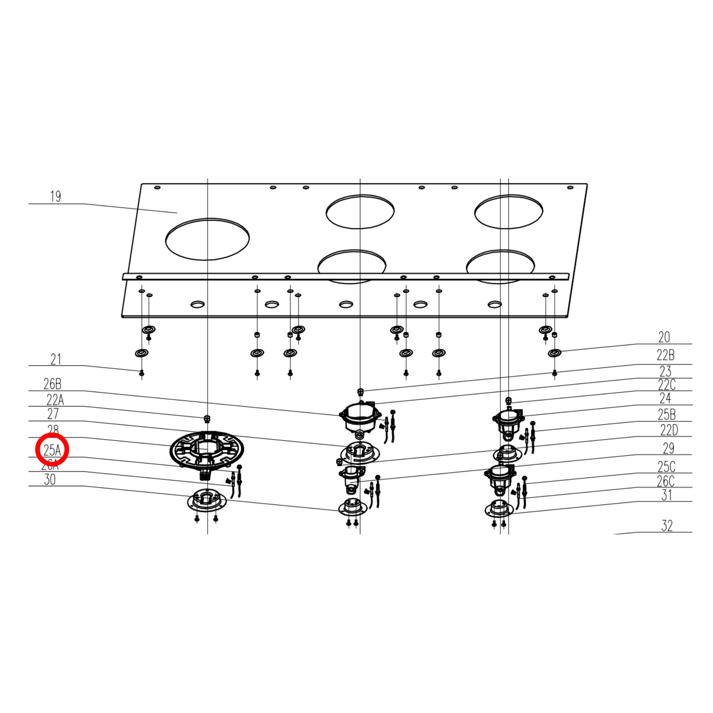 30401800008 Technika Cooktop Thermocouple Wok - 32312010, PA210006003