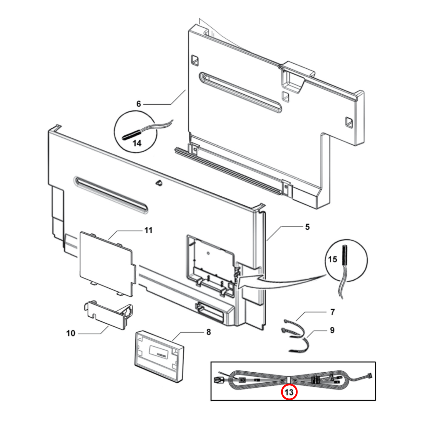 840129 Fisher and Paykel Fridge Drawer Harness Duct