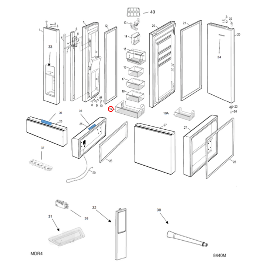 140073434015 Electrolux Fridge Bottom Door Shelf - A07343401