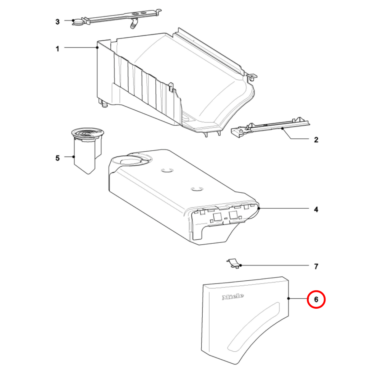 9158350 Miele Dryer Grip Panel