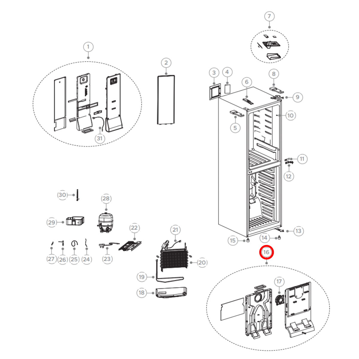 HR2107120023 Fisher & Paykel, Haier Fridge Duct Air Freeze