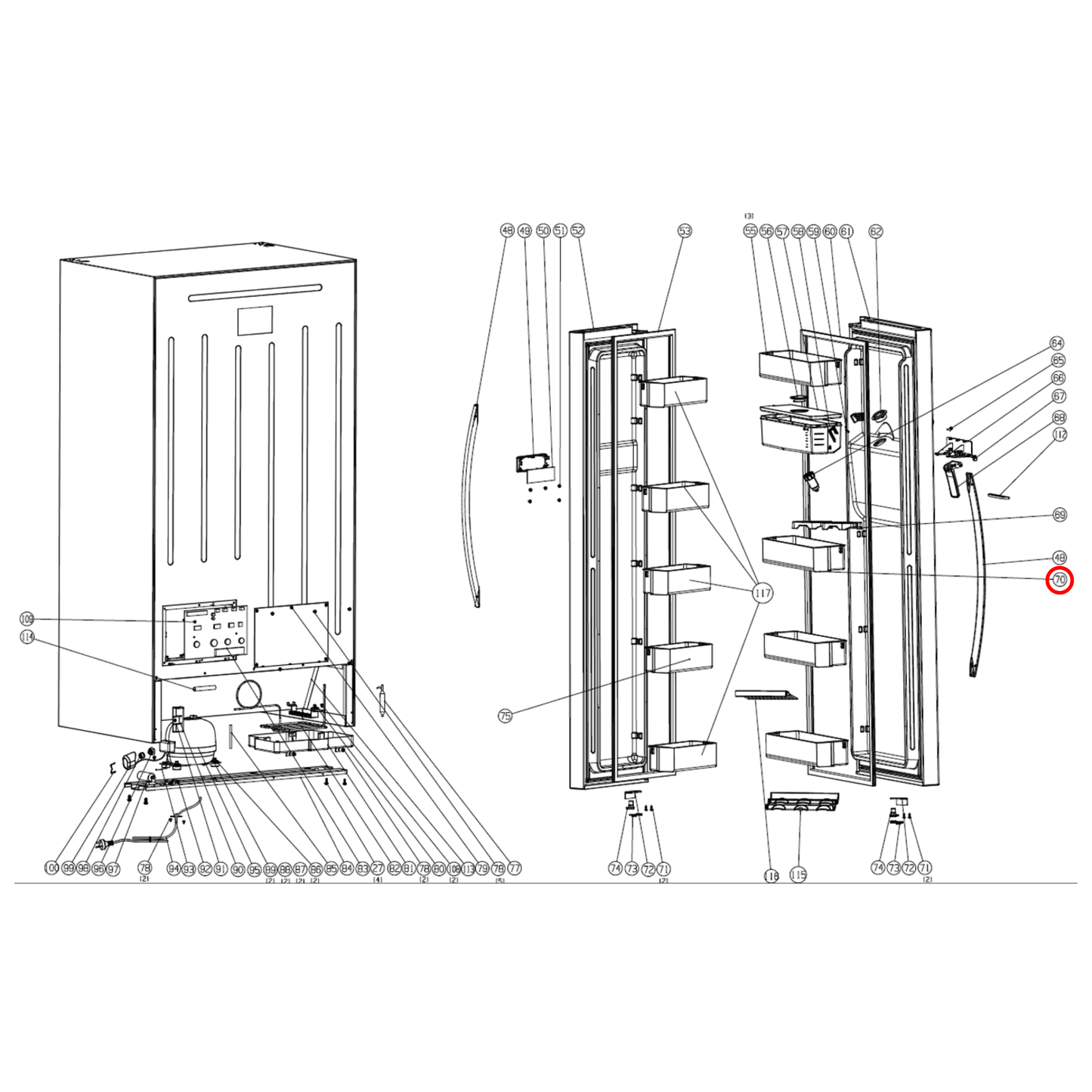 K1508509 Hisense Fridge Door Shelf Middle Lower