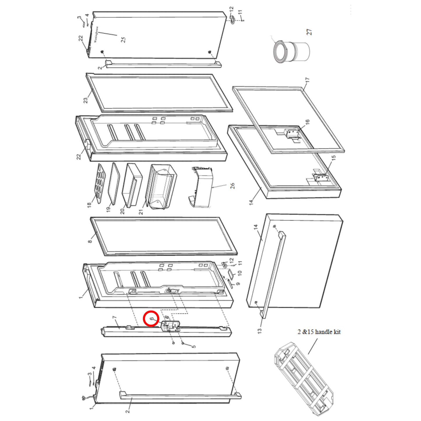 140013719012 Electrolux Fridge French Door Spring - A01371901