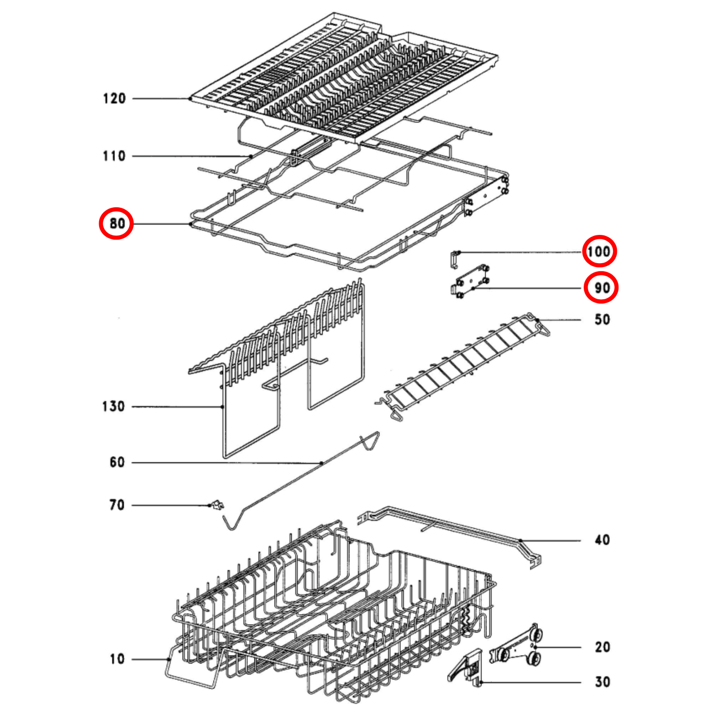 4804051 Miele Basket Upper Rack Insert - 4804050