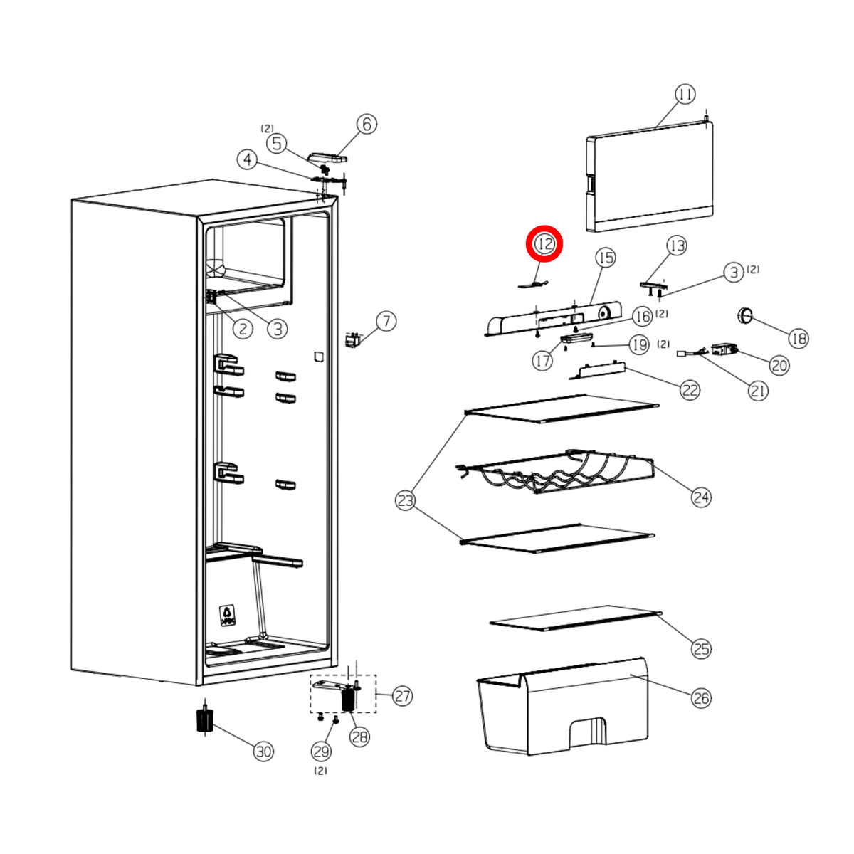 K1888688 Hisense Fridge LED Light