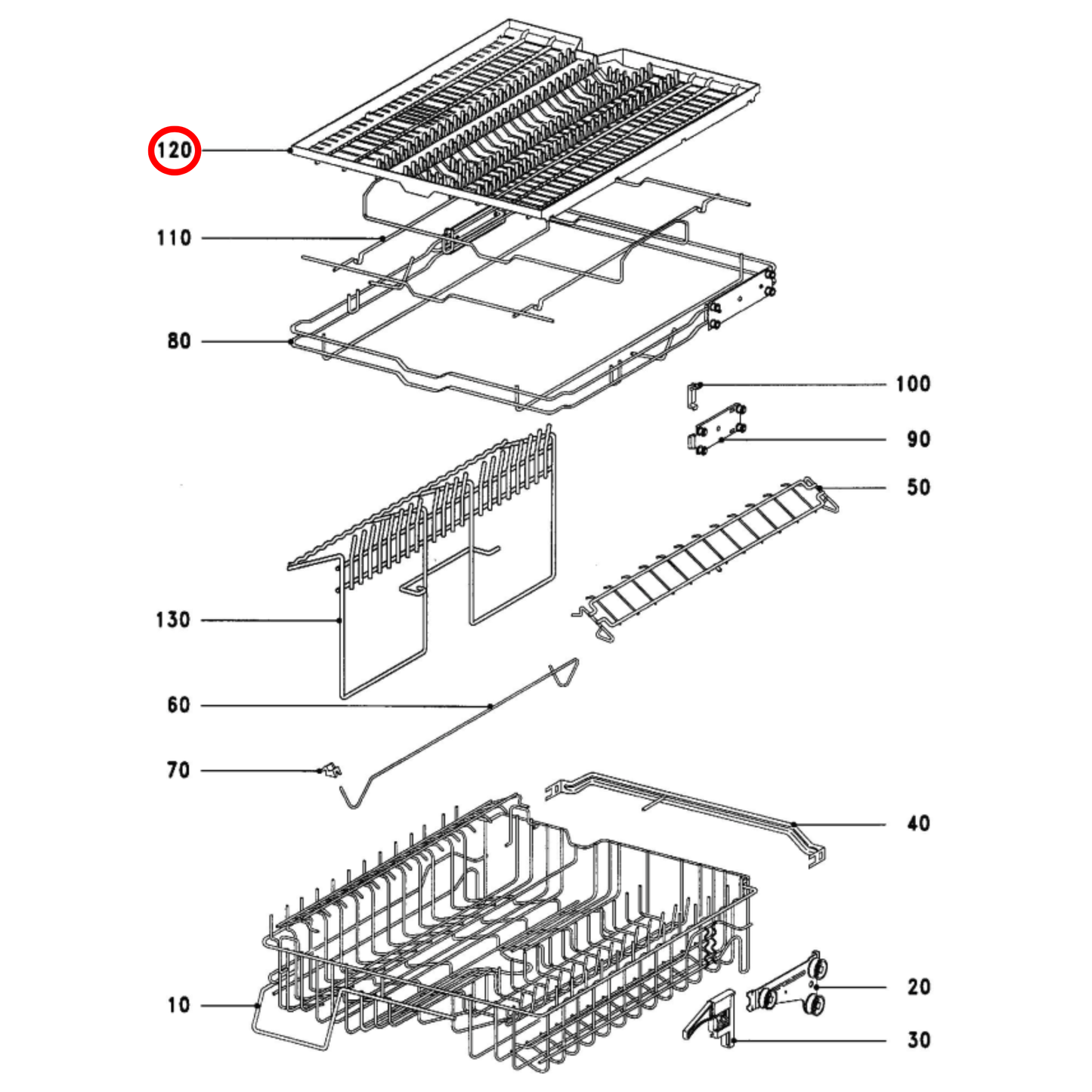 4766064 Miele Dishwasher Cutlery Rack Insert