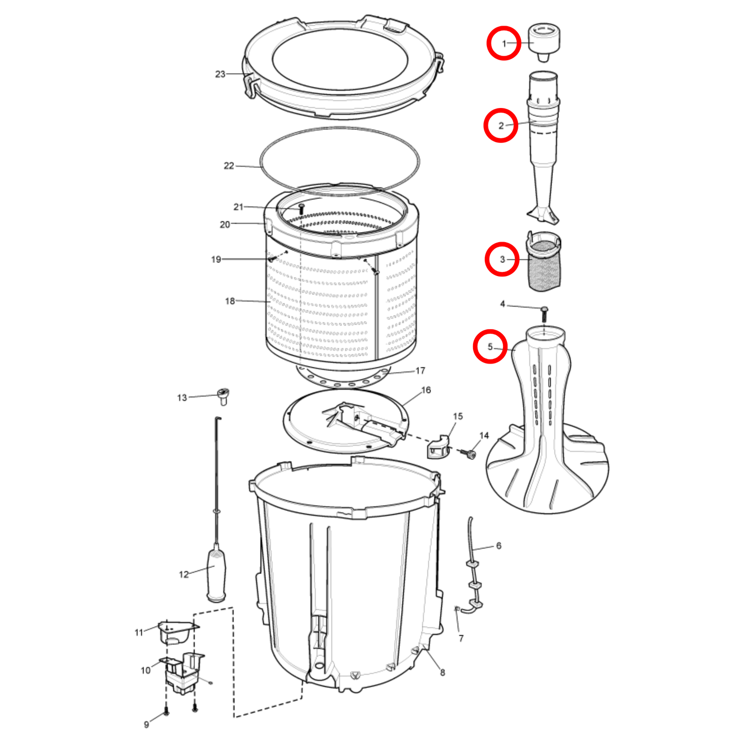 4055577102 Hoover, Simpson Washing Machine Agitator Full Assembly - 0231224001K