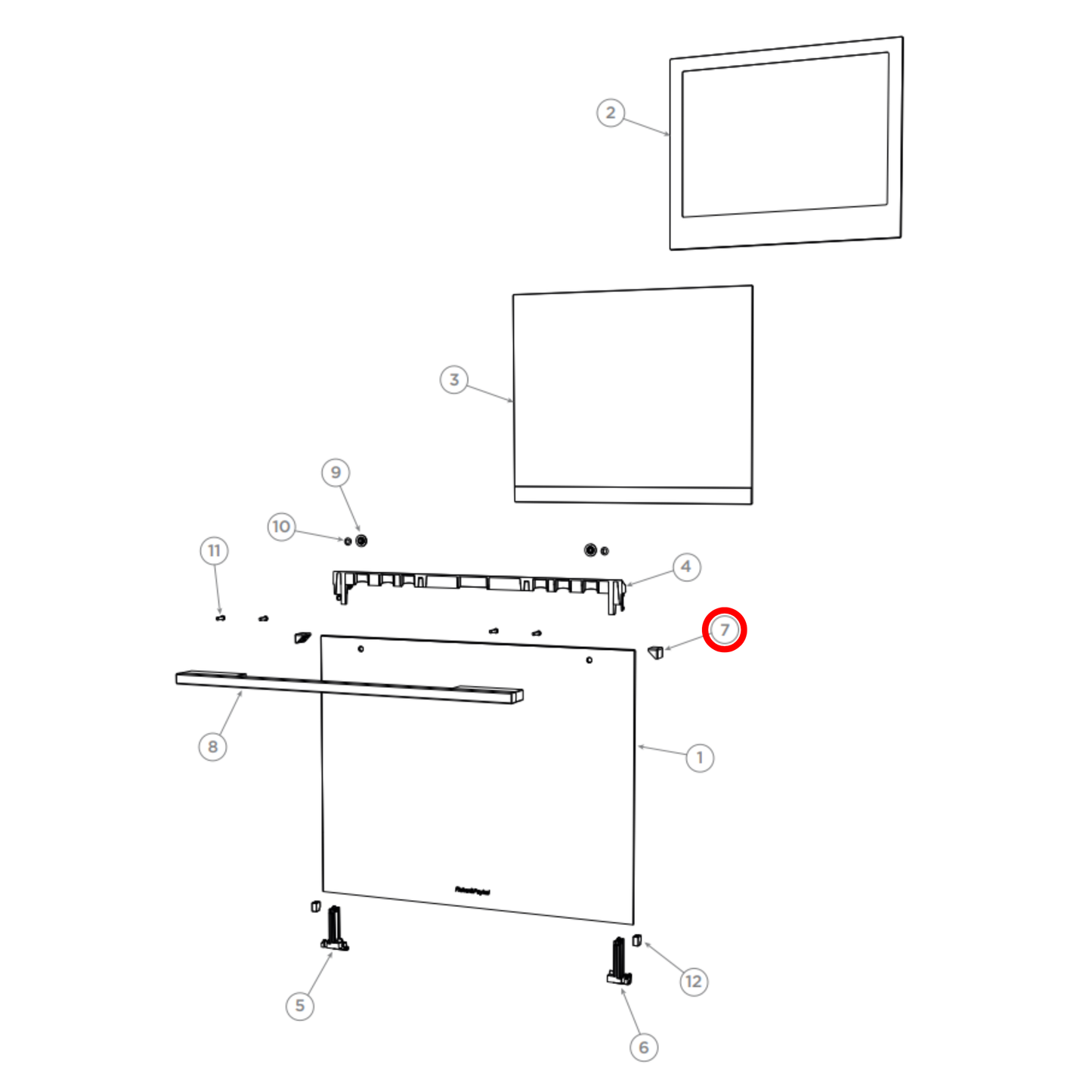 561309 Fisher & Paykel Oven Door Glass Retainer