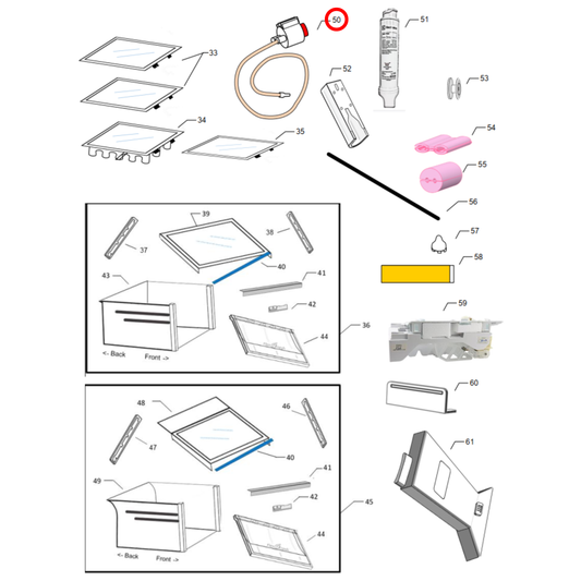 4055946307 Westinghouse Fridge Water Tee Fitting - 890142006