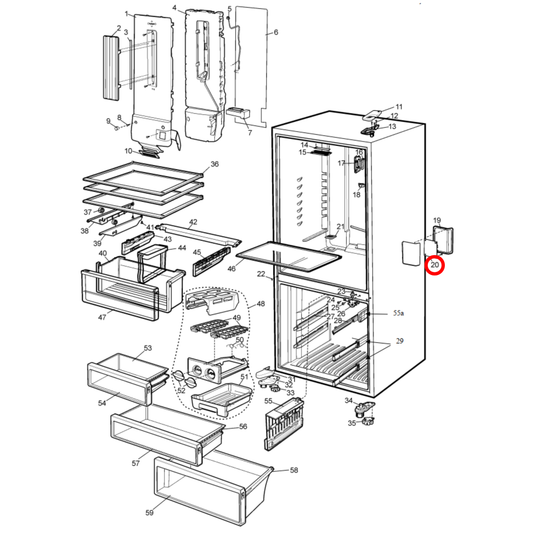 140010289118 Westinghouse Fridge Main PCB Board Internal Display Program - A01028911
