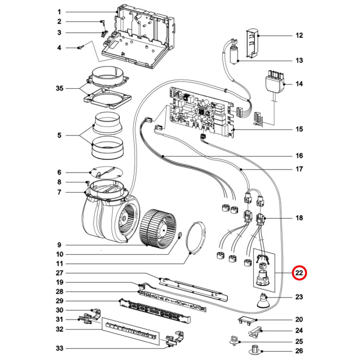 8652320 Miele Rangehood Lamp Holder - 8648590