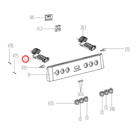 263900053 Beko, Euromaid Oven 7 Function Selector Switch Off - 263900016