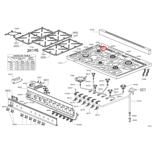 810930153 Smeg Cooktop Stove Burner Auxiliary Spark Plug 380MM