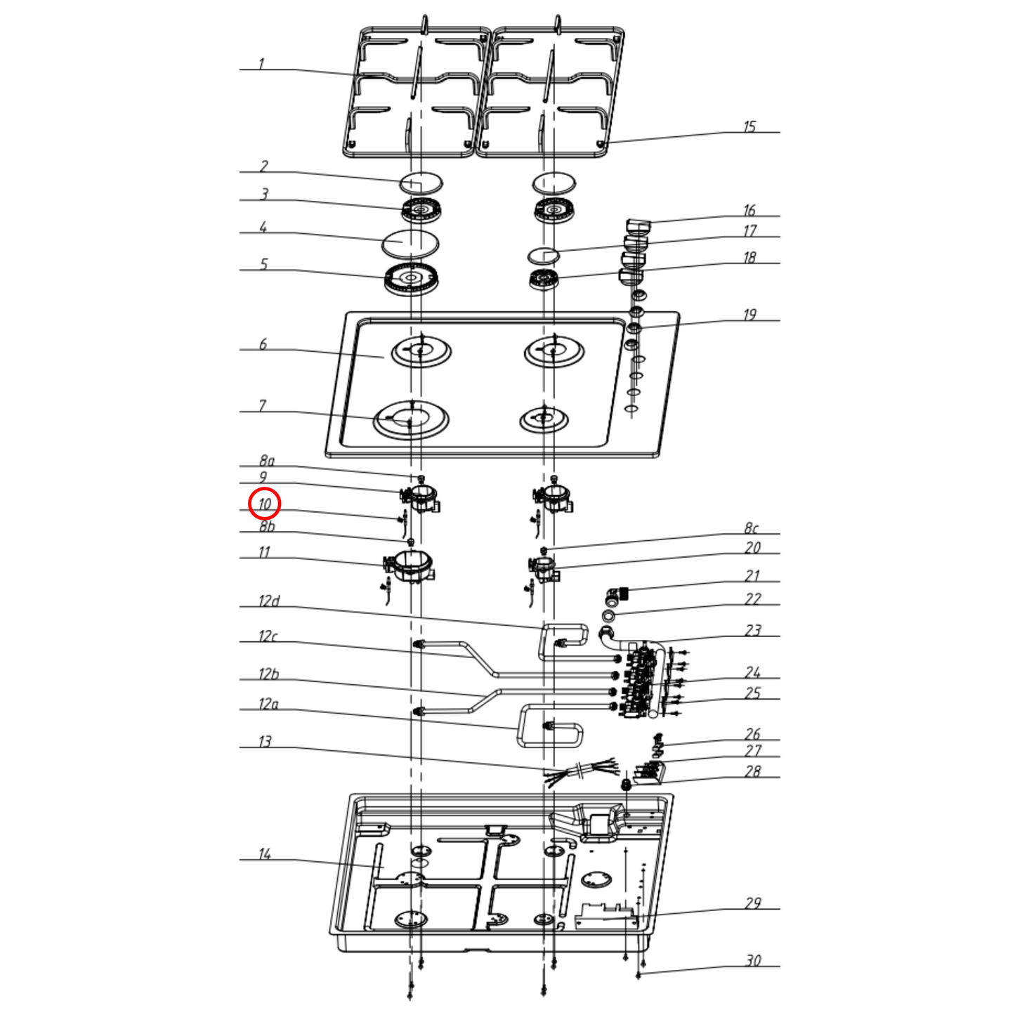 30402400004 Technika Cooktop Ignition Pin Wire Lead 500MM - 32300007