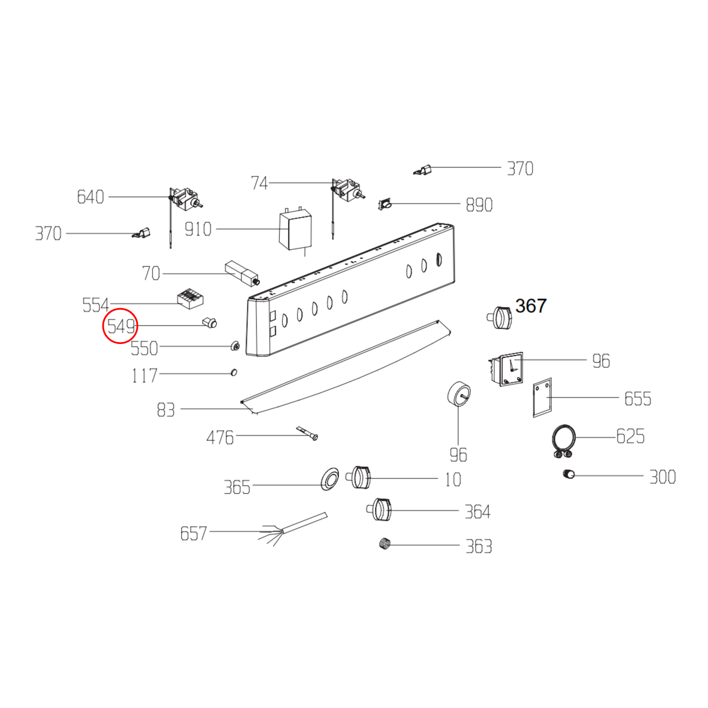 450920656 Euromaid Oven Switch Button Body