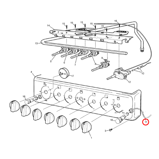 4055587424 Chef, Simpson, Westinghouse Oven Spark Plug Wire 1100MM - 0173020072