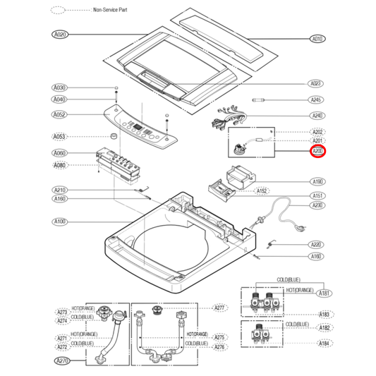 EBF62754507 LG Top Load Washing Machine Pressure Switch Sensor - EBF62754501