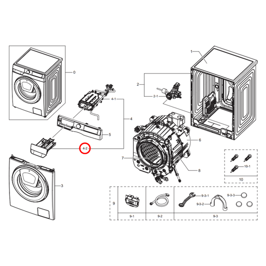 DC97-22250B Samsung Washing Machine Dispenser Drawer - DC97-22381H
