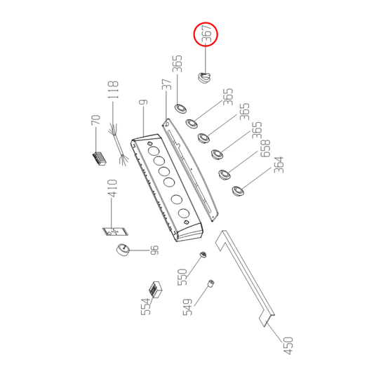 450920508 Euromaid Oven Control Knob