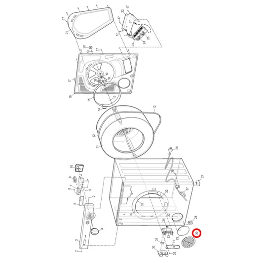 1802393474 Electrolux Dryer Exhaust Vent Grille - 0488303001