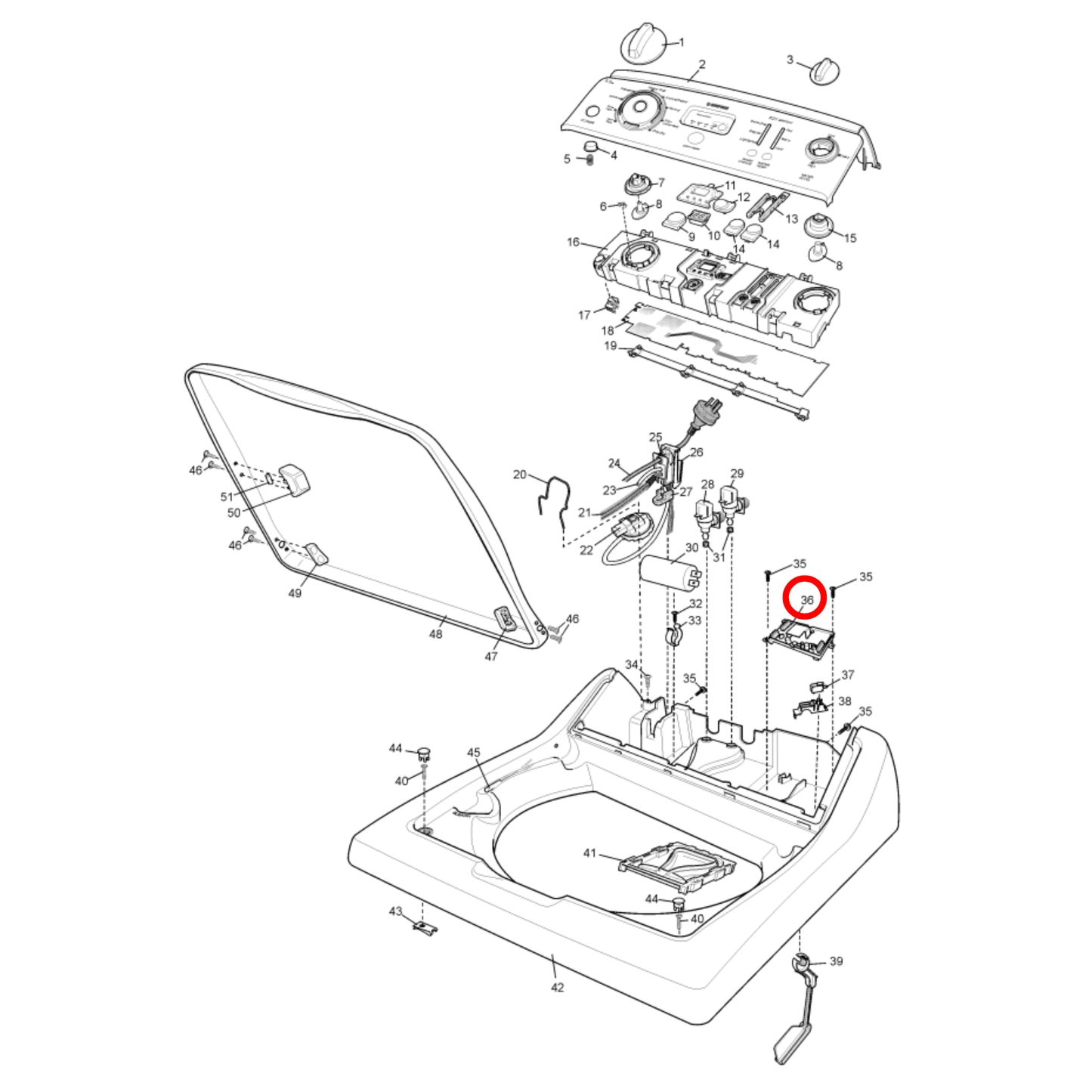 85801332001105 Simpson Top Load Washing Machine PCB Board - 0133200110