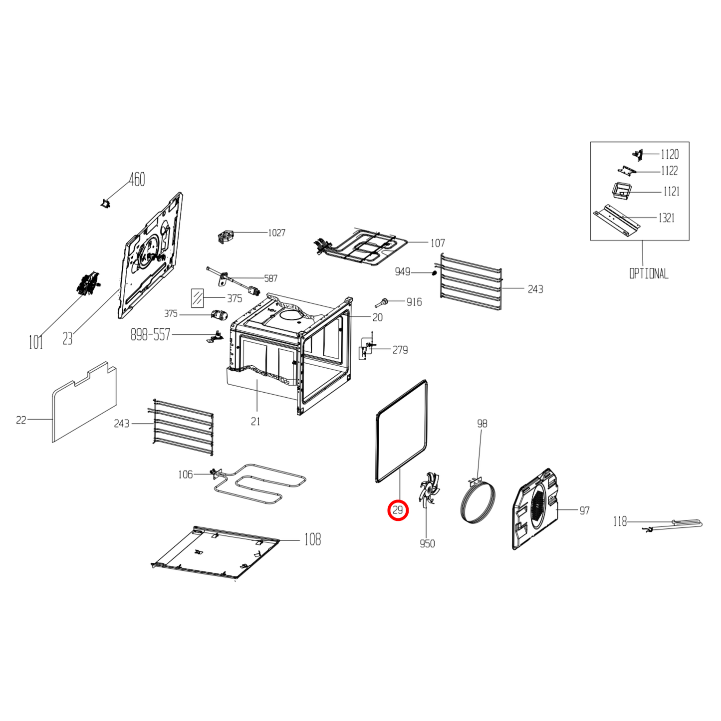 255440101 Beko, Euromaid Oven Door Seal