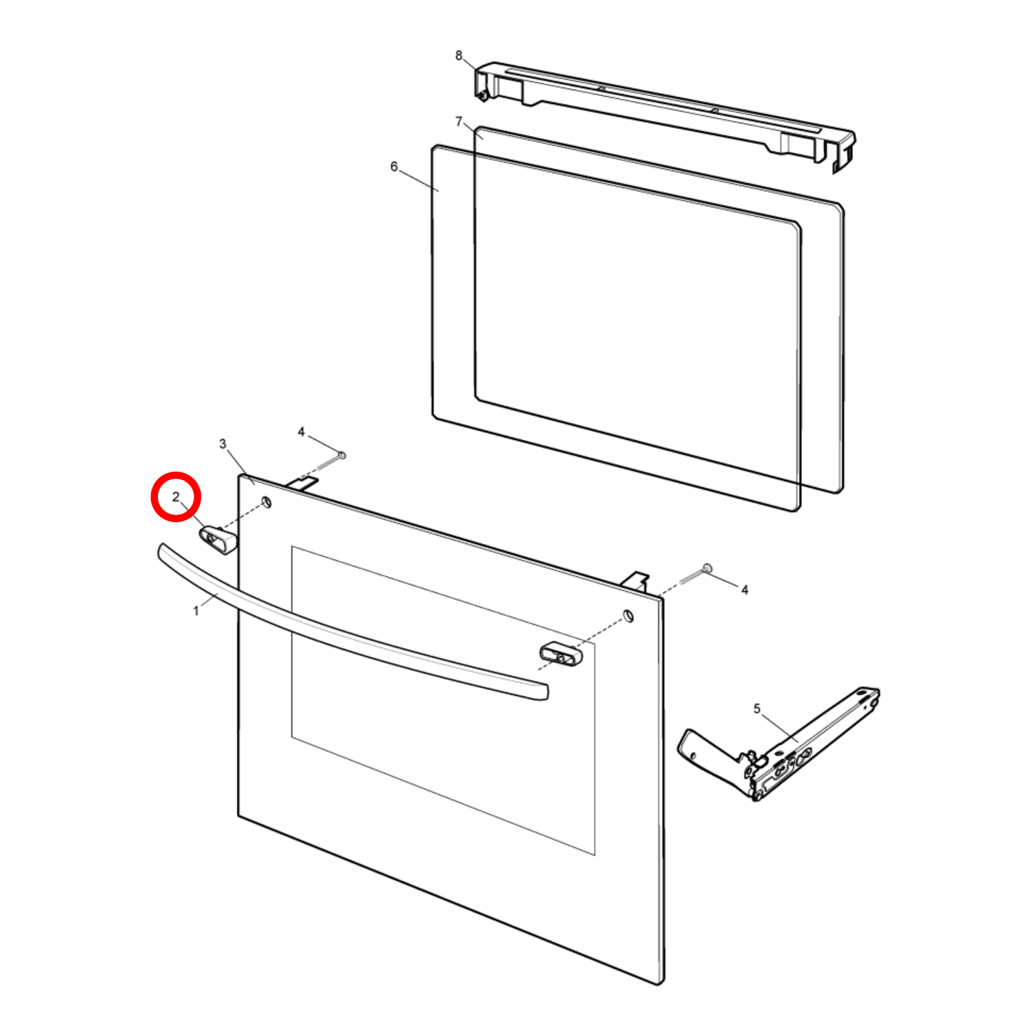 85801600036569 Westinghouse Non-Pyrolytic Oven Pedestal Handle Stand-Off - 0160003656