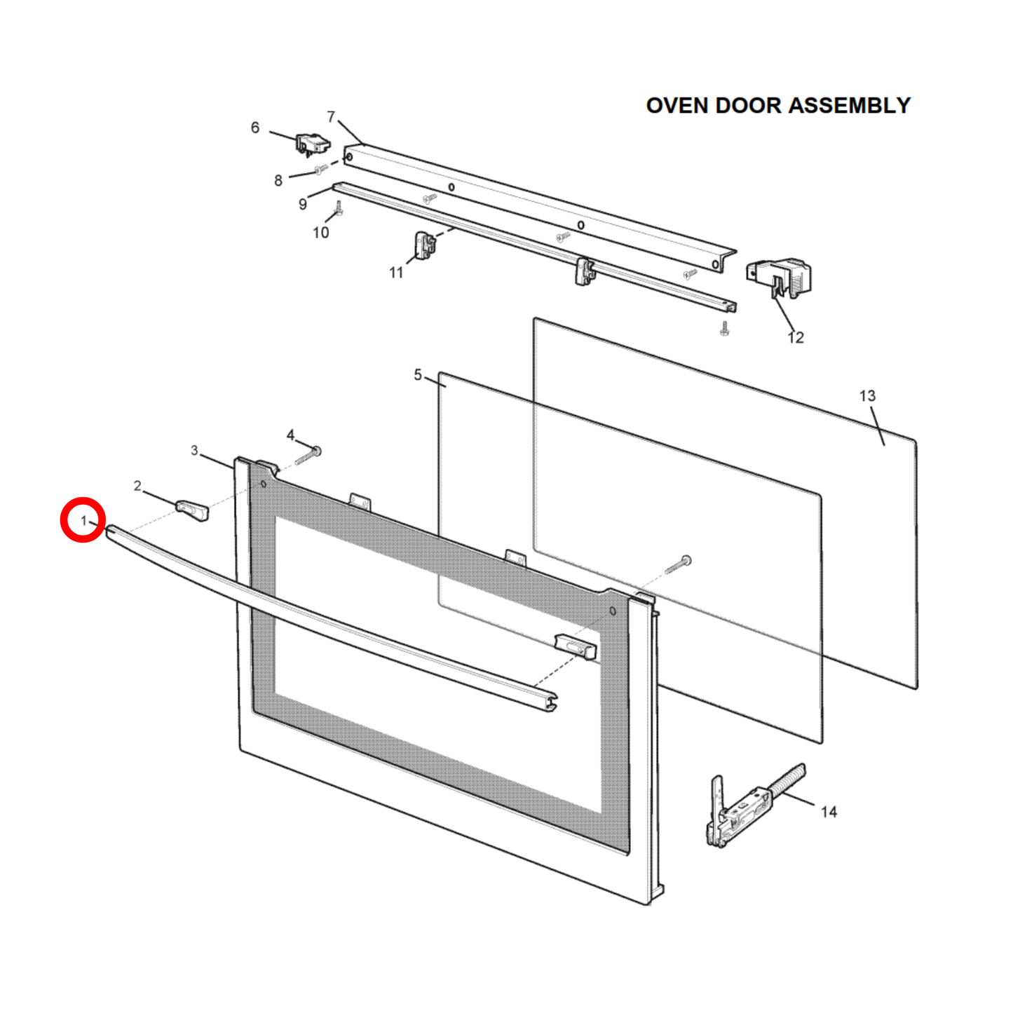 4055470878 AEG, Westinghouse Oven Handle - 0050010799