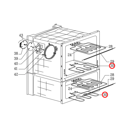 A/458/02 ILVE Oven Bottom Heating Element 1300W