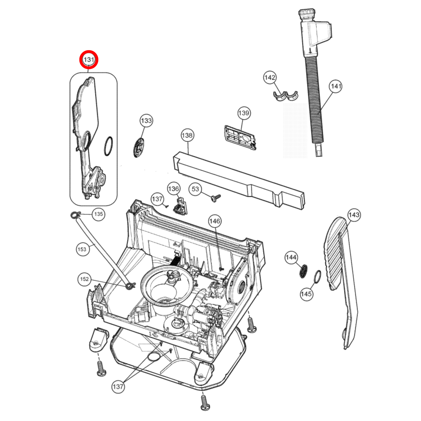 4055759577 Westinghouse Dishwasher Tank Air Break & Flow Meter - 42153776