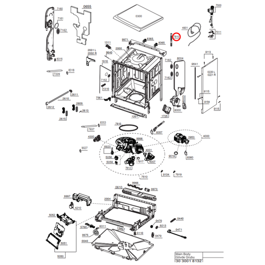 1752000400 Beko, Euromaid Dishwasher Drain Hose 2085MM - 1740161500