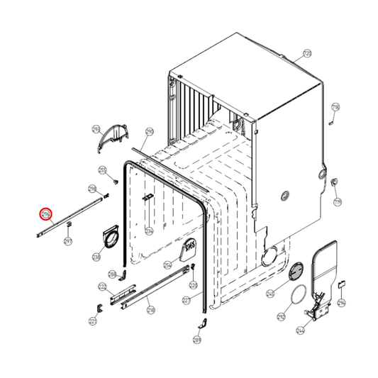 476781 Asko Dishwasher Upper Basket Guide