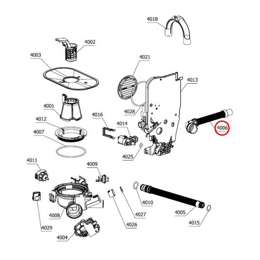 825945 Asko Dishwasher Drain Hose - 689755