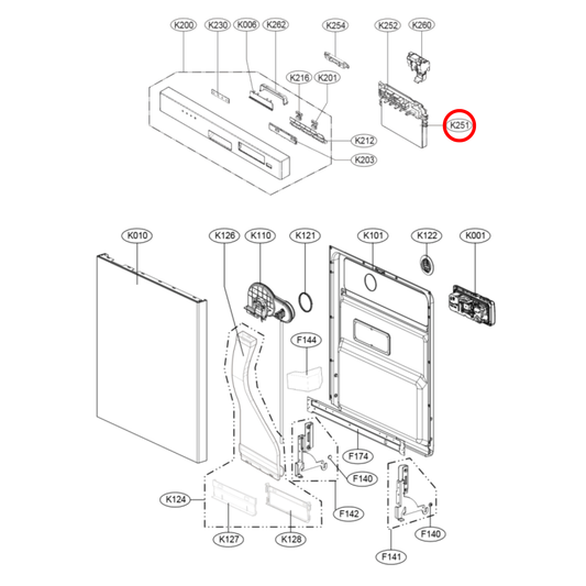 EBR79686419 LG Dishwasher Main PCB Control Module