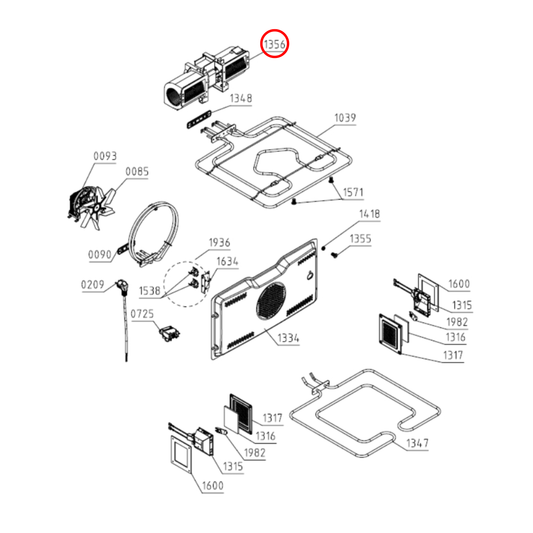438854 Asko Oven Cooling Fan Single Midea