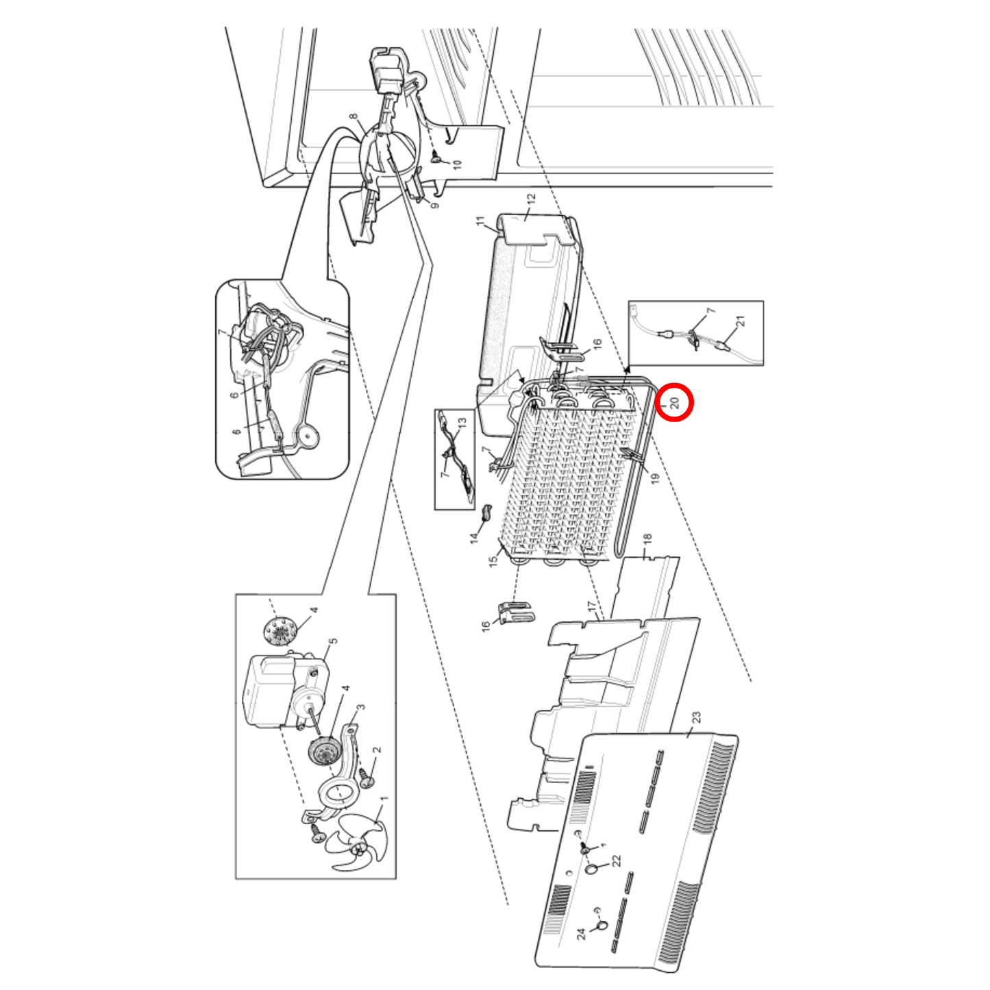4055724282 Electrolux, Westinghouse Fridge Defrost Double Heating Element 350W 440MM - 1441000