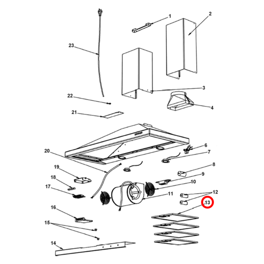 R104163 Fisher & Paykel, Robinhood Rangehood Aluminium Filter 335Mm x 267Mm - 104163