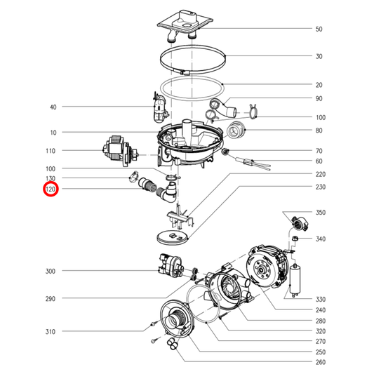 09535430 Miele Dishwasher Drain Hose 1.75M- 10542281