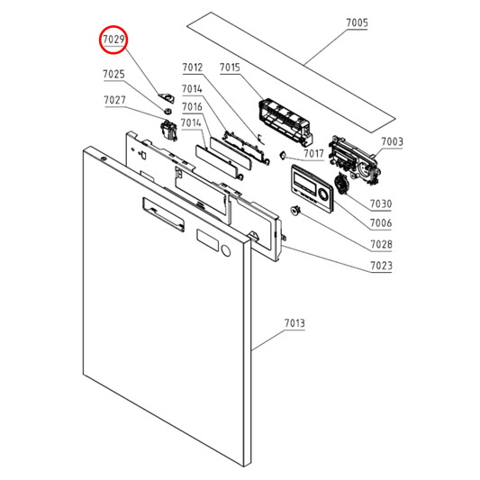 802118 Asko Dishwasher Main Switch Button Guide FRT Assembly
