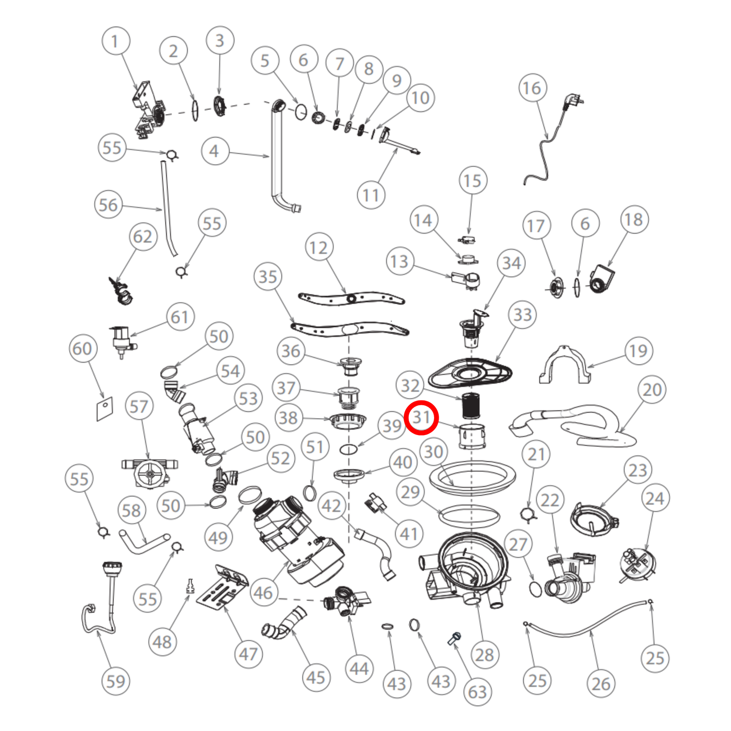 H0120203519A Fisher & Paykel Dishwasher Micro Filter