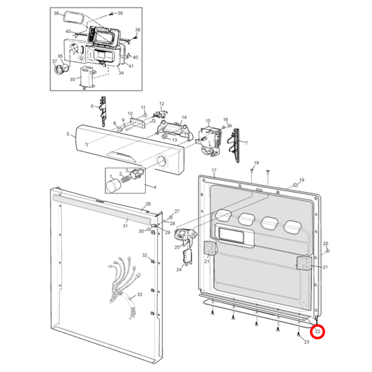 4055942405 Dishlex, Simpson, Westinghouse Dishwasher Bottom Door Seal - 0208400131G