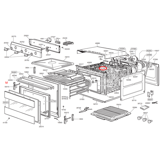 754130985 Smeg Oven Door Seal Thin Profile 600MM