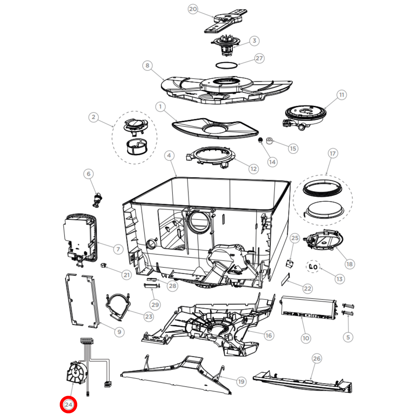 515747 Fisher & Paykel Dishwasher Rinse Aid Dry Fan