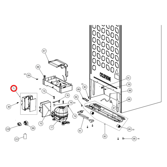K2203752 Hisense Fridge Control PCB Box