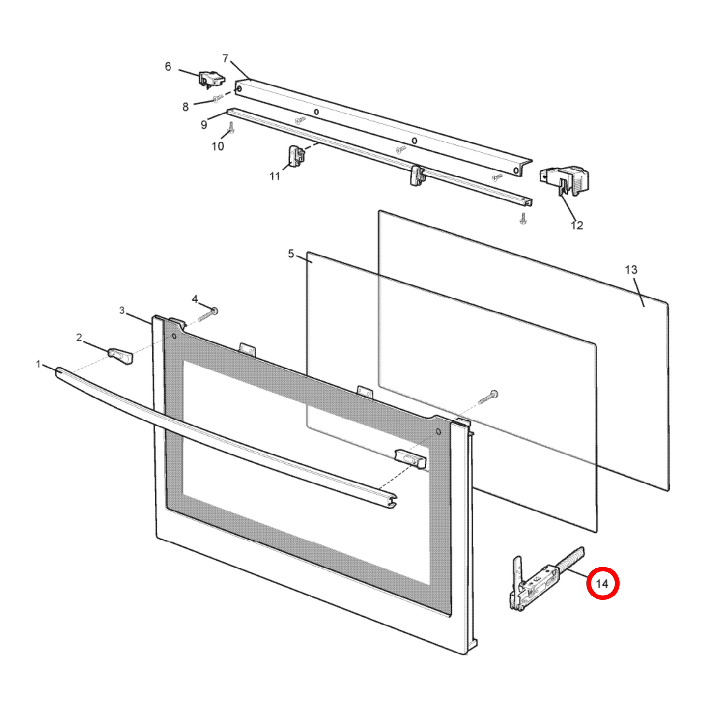 140059166110 AEG, Westinghouse Oven Door Hinge 3-L Vulcan - 0045001114