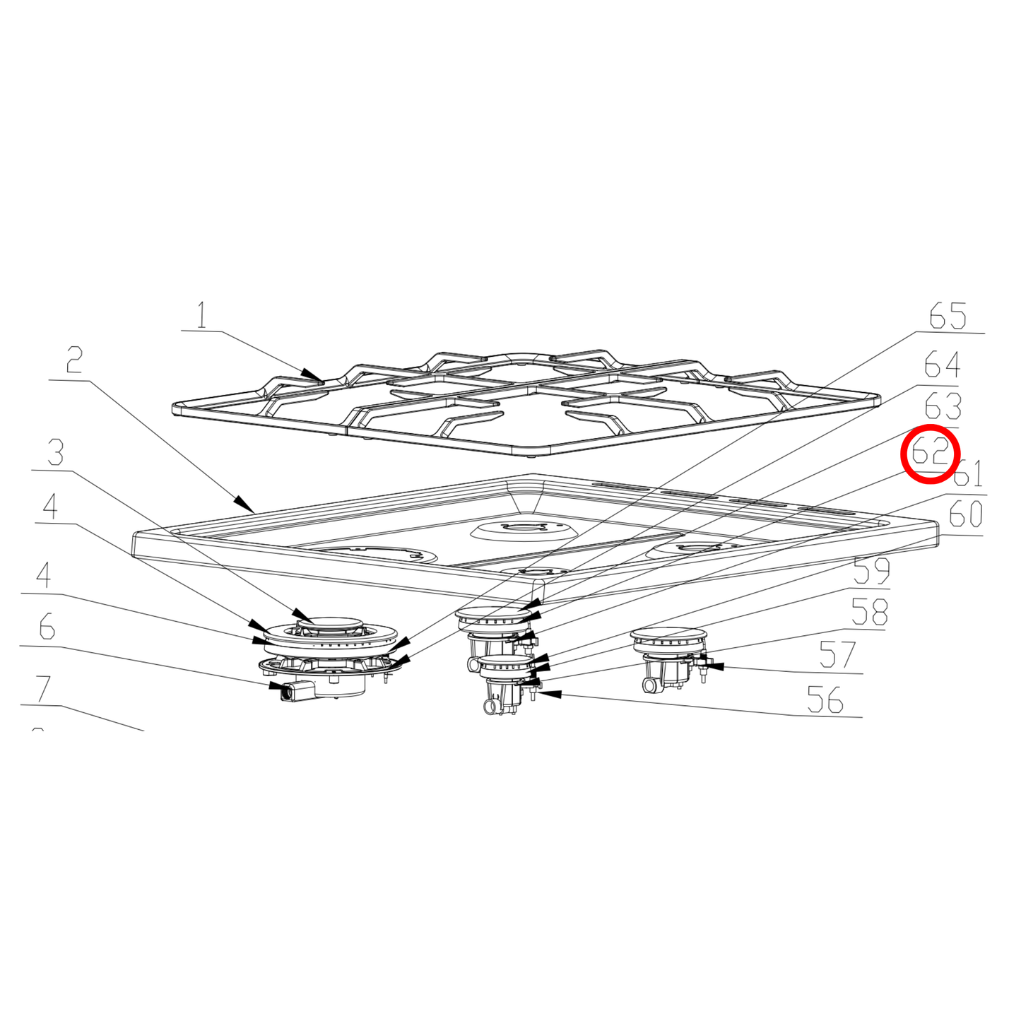 30401800009 Belling, Technika Oven Stove Thermocouple Wok - PA210006003