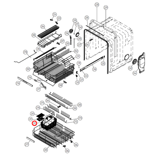 441338 Asko Dishwasher Cutlery Basket